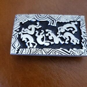 ALICE SEELY Urban Fetishes Carved Pewter Brooch Pin